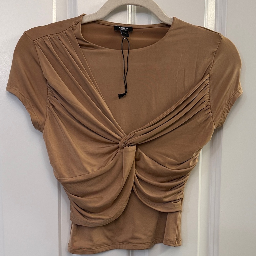 Forever 21 Tan Ruched Blouse